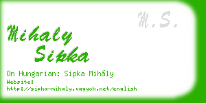 mihaly sipka business card